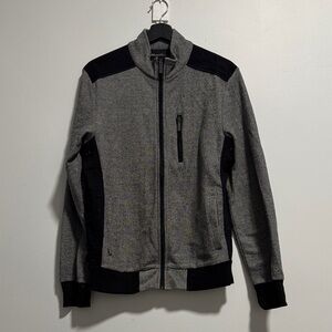 Kenneth Cole Reaction Gray and Black Zip-Up Sweater Jacket
